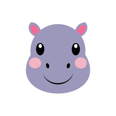 hippo head icon clipart vector on transparent background