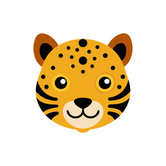 leopard head icon clipart vector on transparent background