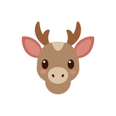 moose head icon clipart vector on transparent background