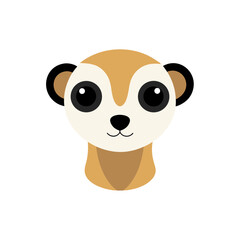 meerkat head icon clipart vector on transparent background