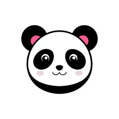 panda head icon clipart vector on transparent background