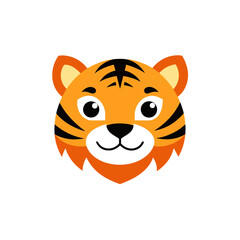 tiger head icon clipart vector on transparent background