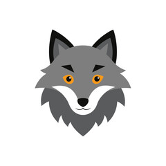 wolf head icon clipart vector on transparent background