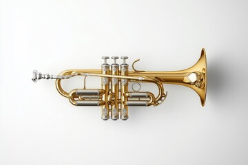 Obraz premium a trumpet musical instrument isolated over white background