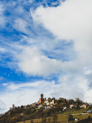 Cityscape of Monticello d'Alba on the hill