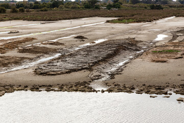 Travaux de rehaussement des ilots de nidification des sternes, mouettes, avocettes dans la réserve...