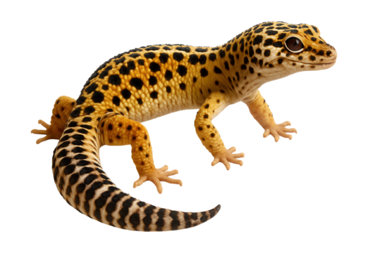 Spotted leopard gecko featuring a smooth, scaly surface in yellow and black.
