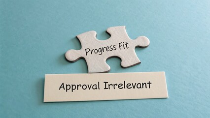 White Puzzle Piece Labeled Progress Fit Against Blue Backdrop