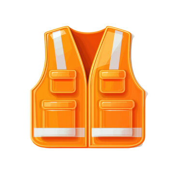 Illustration of an orange safety vest with white stripes