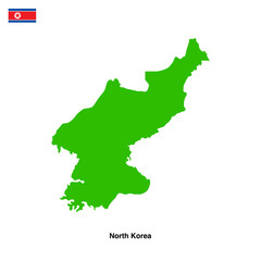 Obraz premium Map of North Korea isolated on transparent background