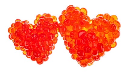 Two variations of backlit pomegranate heart macro composition isolated on transparent background