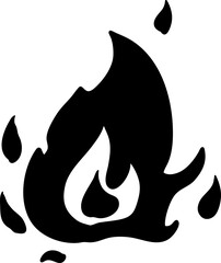 Obraz premium Hand Drawn Fire Silhouette