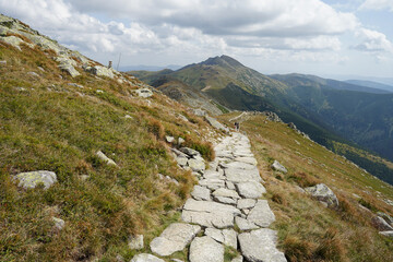 Low Tatras National Park, popular ridge hiking trail from Chopok to Dumbier, Slovakia