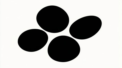 Three Large Black Ellipses Diagonal