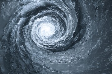 Spiraling aquatic vortex with a bright center, resembling a churning whirlpool in fluid dynamics
