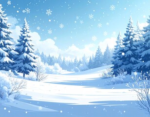 Naklejka premium winter forest vector style illustration 