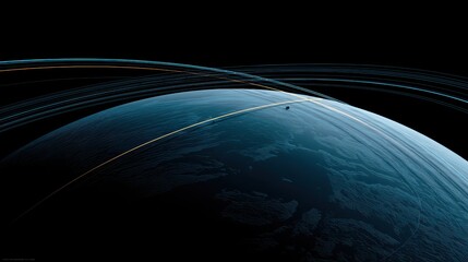 Minimalist Space Art Ellipse Orbits