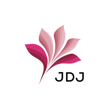 Modern Pink Leaf Logo Vector, JDJ Later Logo, Gradient Petal Logo Concept, Creative Minimal Nature Logo, 
