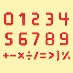 Vector illustration of the letter A formed by a bold red and yellow font