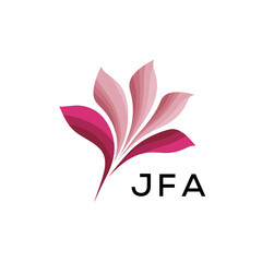 Modern Pink Leaf Logo Vector, JFA Later Logo, Gradient Petal Logo Concept, Creative Minimal Nature Logo, 
