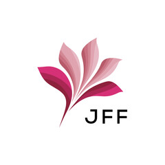 Modern Pink Leaf Logo Vector, JFF Later Logo, Gradient Petal Logo Concept, Creative Minimal Nature Logo, 
