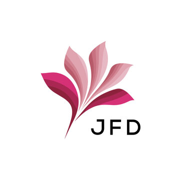 Modern Pink Leaf Logo Vector, JFD Later Logo, Gradient Petal Logo Concept, Creative Minimal Nature Logo, 
