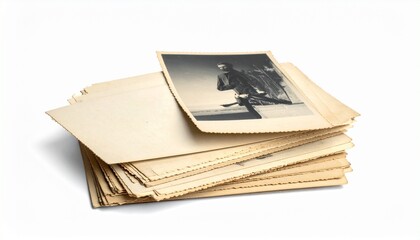 Stack of Aged Papers with Vintage Turntable Illustration Symbolizing Musical Nostalgia Archival Media and Historical Correspondence for Editorial and Lifestyle Use