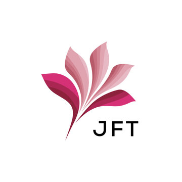 Modern Pink Leaf Logo Vector, JFT Later Logo, Gradient Petal Logo Concept, Creative Minimal Nature Logo, 
