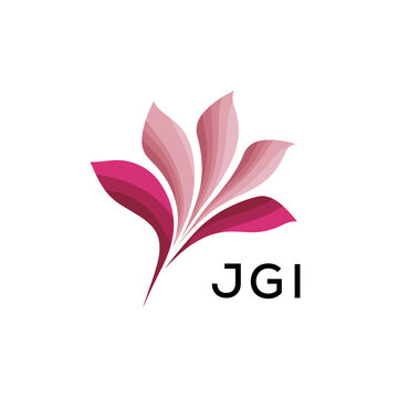 Modern Pink Leaf Logo Vector, JGI Later Logo, Gradient Petal Logo Concept, Creative Minimal Nature Logo, 
