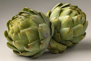 Obraz premium Phosphorous Food. Macro View of Fresh Artichoke, a Nutritious Vegetable Rich in Antioxidants and Essential Minerals