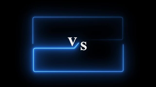 neon glowing Versus icon animation on black background.