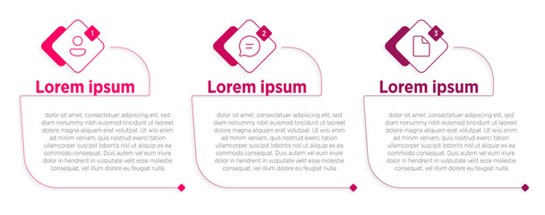 A modern 3-step infographic offering a clear visual representation of a step-by-step process designed to guide users toward achieving their goals.