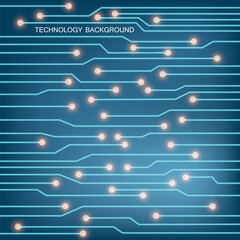 Abstract technology vector background illustrating a blue digital heartbeat line on a pattern, perfect for a medical or finance data chart concept