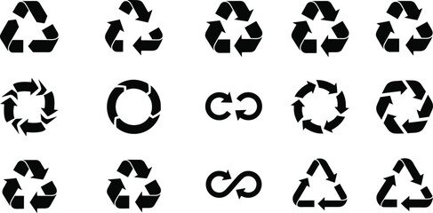 Recycle Icon Set silhouette
