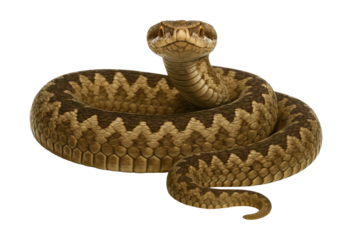 Olive-brown steppe viper with a distinctive zigzag pattern on its back.