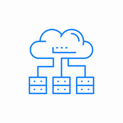 cloud computing multiple icon sign vector