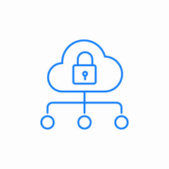 cloud computing locked icon sign vector