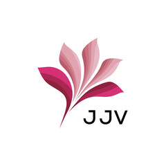 Modern Pink Leaf Logo Vector, JJV Later Logo, Gradient Petal Logo Concept, Creative Minimal Nature Logo, 
