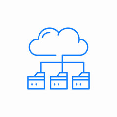 cloud folder multiple icon sign vector