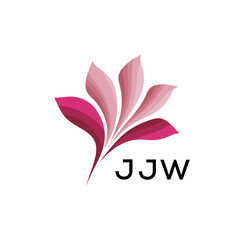 Modern Pink Leaf Logo Vector, JJW Later Logo, Gradient Petal Logo Concept, Creative Minimal Nature Logo, 
