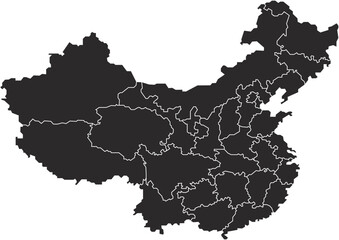 Obraz premium Republic of China map silhouette vector illustration