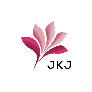 Modern Pink Leaf Logo Vector, JKJ Later Logo, Gradient Petal Logo Concept, Creative Minimal Nature Logo, 
