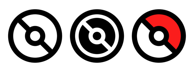 Vector illustration of Pokeball icon. Pokeball vector illustration in flat art. Pokeball line symbol.