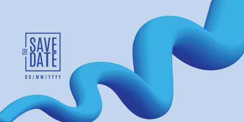 Save the date banner Swirl Elements with Gradients. Carnival 3D Pattern. Can be used for business, marketing and advertising. logo graphic design of event summit for Technology and upcoming events.