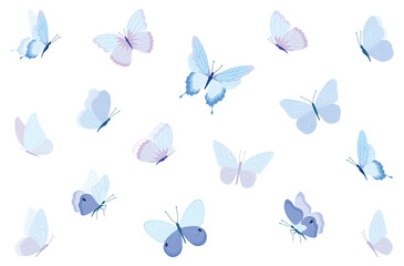 Butterfly collection. Colorful illustration. Butterflies clipart set. Baby shower design elements. Party invitation, birthday celebration. Spring, summer decoration. Pink yellow red wings
