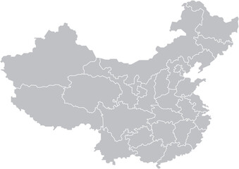 Fototapeta premium Grey map of china 