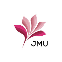 Modern Pink Leaf Logo Vector, JMU Later Logo, Gradient Petal Logo Concept, Creative Minimal Nature Logo, 
