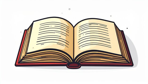 Classic Open Book Illustration Vector A Symbol of Knowledge, Education, and Lifelong Learning, Rendered in a Clean 2D Cartoon Style for Academic and Literary Themes