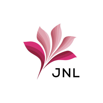 Modern Pink Leaf Logo Vector, JNL Later Logo, Gradient Petal Logo Concept, Elegant Floral Abstract Logo Design, 
