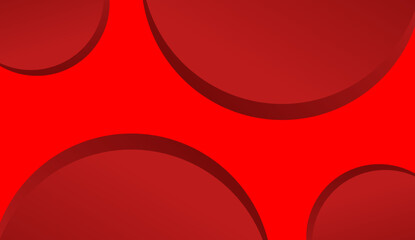 Abstract red background with large overlapping circular shapes and subtle gradient shadows